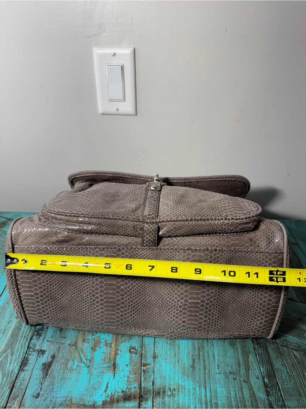 Nine West Grey Faux Snakeskin Print Laptop Bag - Picture 10 of 16
